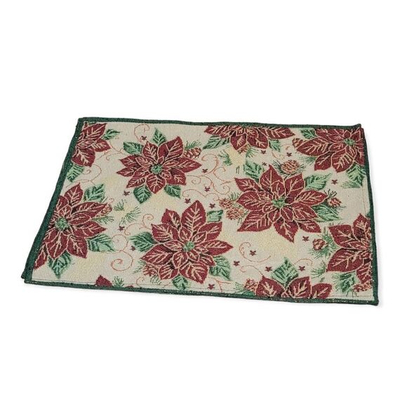 Set of 4 poinsettia placemats - Picture 1 of 2